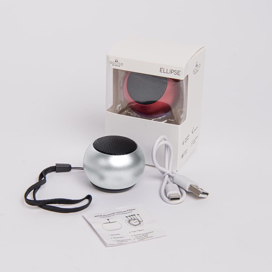 Портативная mini Bluetooth-колонка Sound Burger Ellipse красная серебристый - фото 5