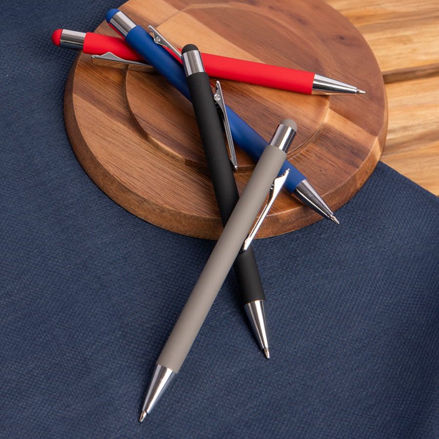 Ручка шариковая FACTOR TOUCH со стилусом синий серебристый - фото 9