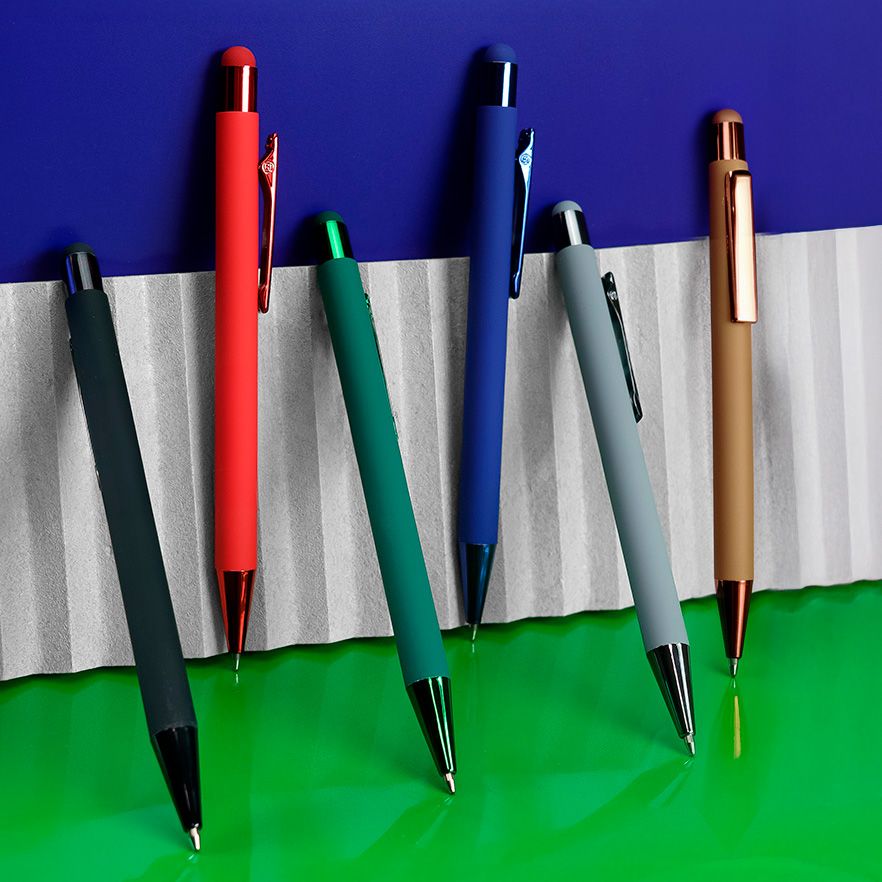 Ручка шариковая FACTOR COLOR со стилусом золотистый - фото 8