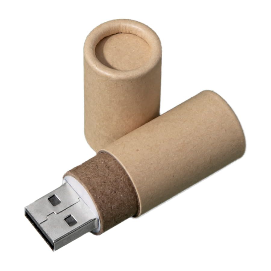USB flash-карта TUBE 8Гб натуральная 6,0х1,7х1,7 см картон натуральный - фото 2