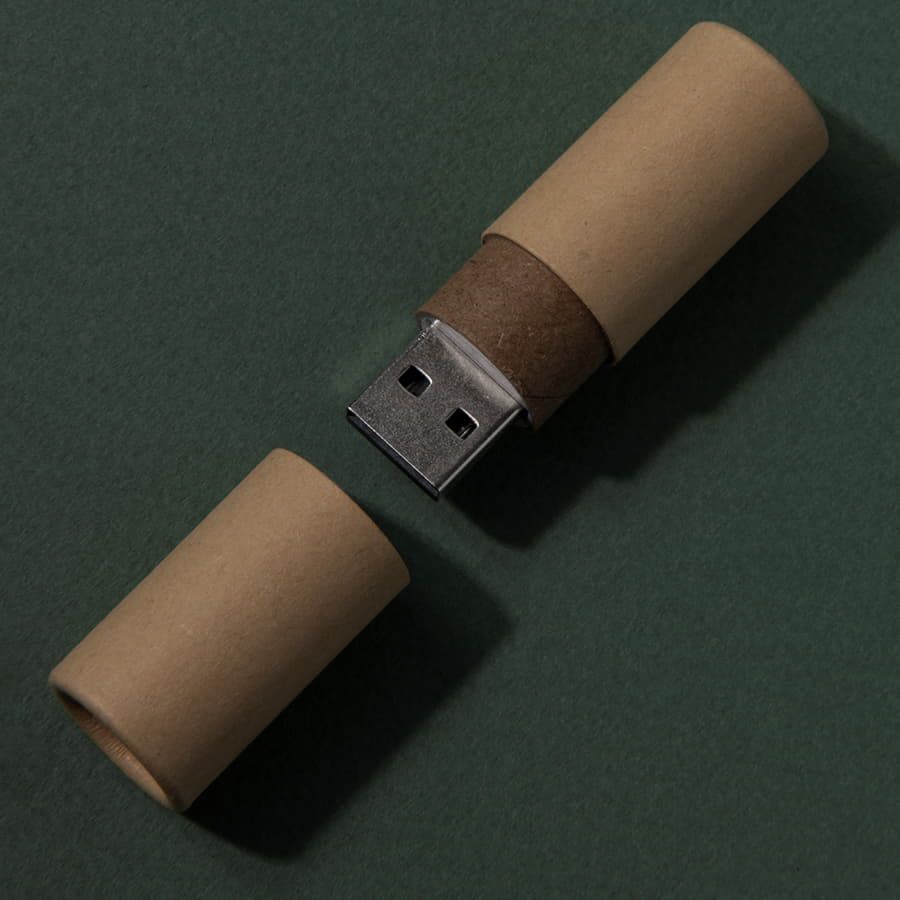 USB flash-карта TUBE 8Гб натуральная 6,0х1,7х1,7 см картон натуральный - фото 4