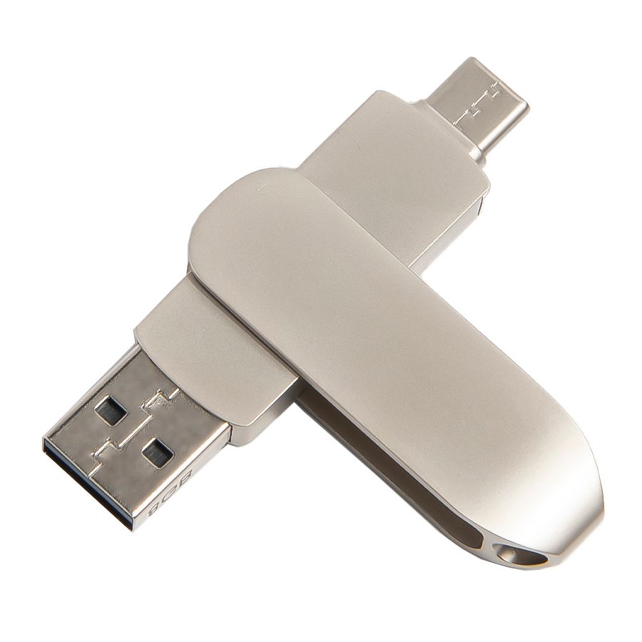 USB flash-карта CIRCLE OTG Type-C 8Гб серебристая 6,5х1,5х0,82 см металл - фото 1