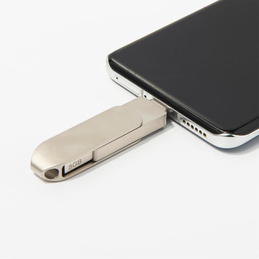 USB flash-карта CIRCLE OTG Type-C 8Гб серебристая 6,5х1,5х0,82 см металл - фото 4