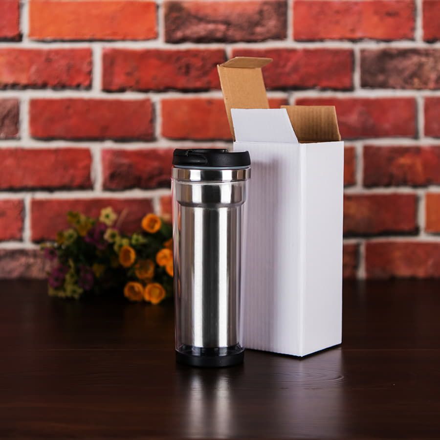 Термокружка IDEA под полиграфическую вставку 420 мл нержавеющая сталь/пластик прозрачный - фото 6