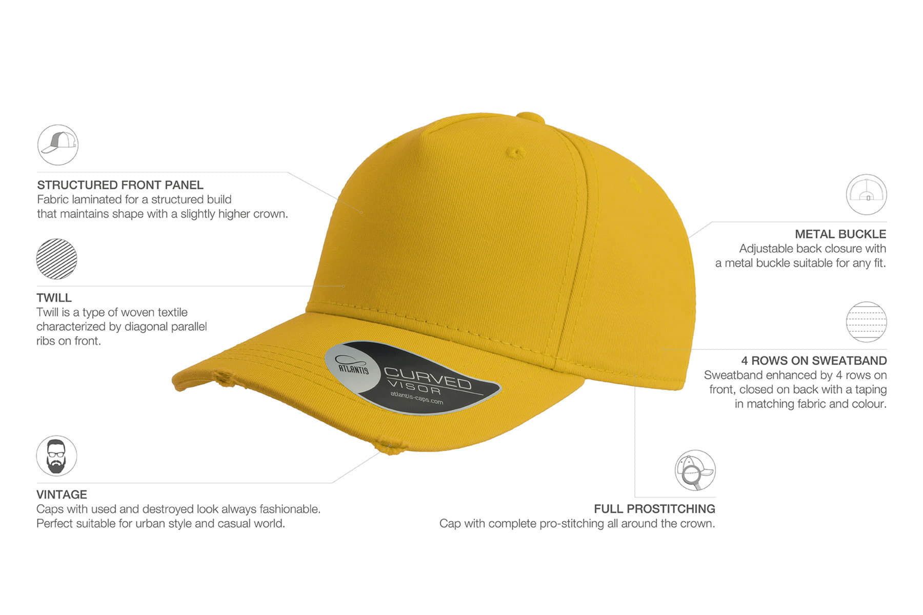 Бейсболка CARGO, 5 клиньев, металлическая застежка - фото 2