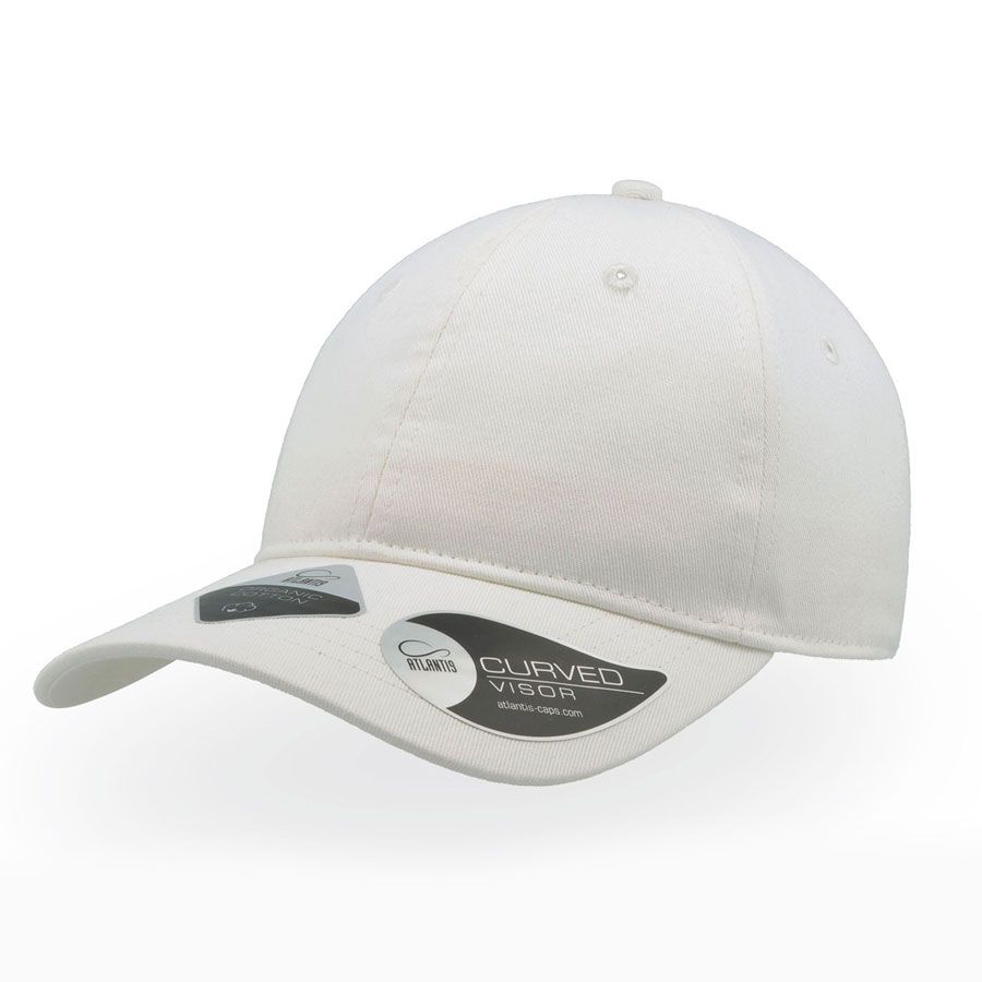 Бейсболка с NFC-меткой в козырьке GREEN CAP 265 из органического хлопка белый - фото 1
