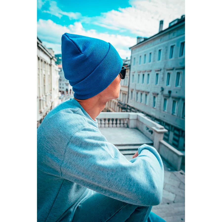 Шапка вязаная PURE с отворотом чёрный 60% полиэстер 40% акрил черный - фото 2