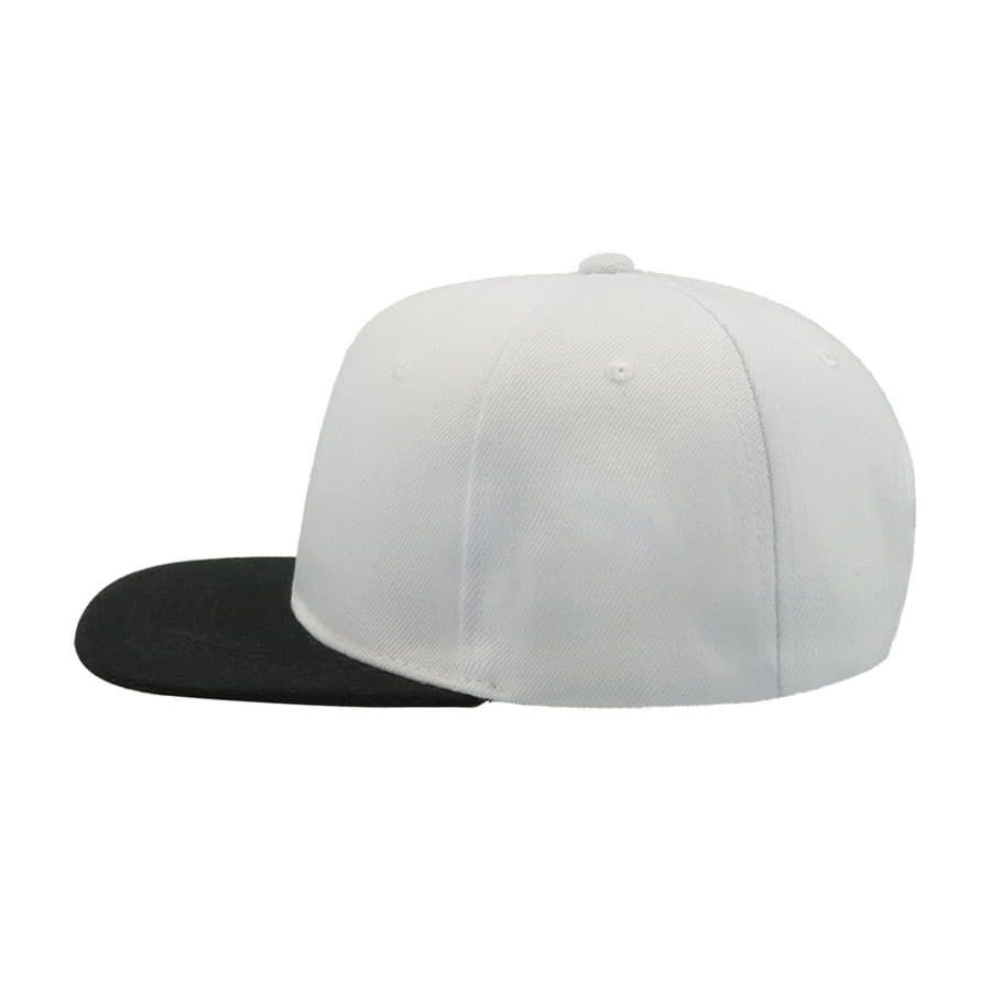 Бейсболка SNAP BACK 6 клиньев пластиковая застежка белый черный - фото 4