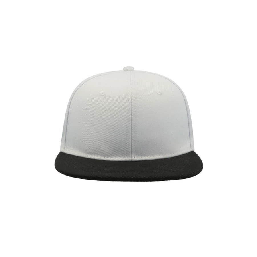 Бейсболка SNAP BACK 6 клиньев пластиковая застежка белый черный - фото 5