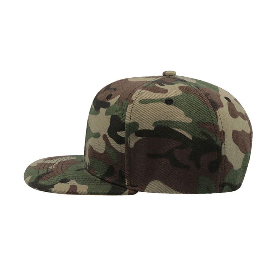 Бейсболка SNAP BACK 6 клиньев пластиковая застежка зеленый камуфляж - фото 4