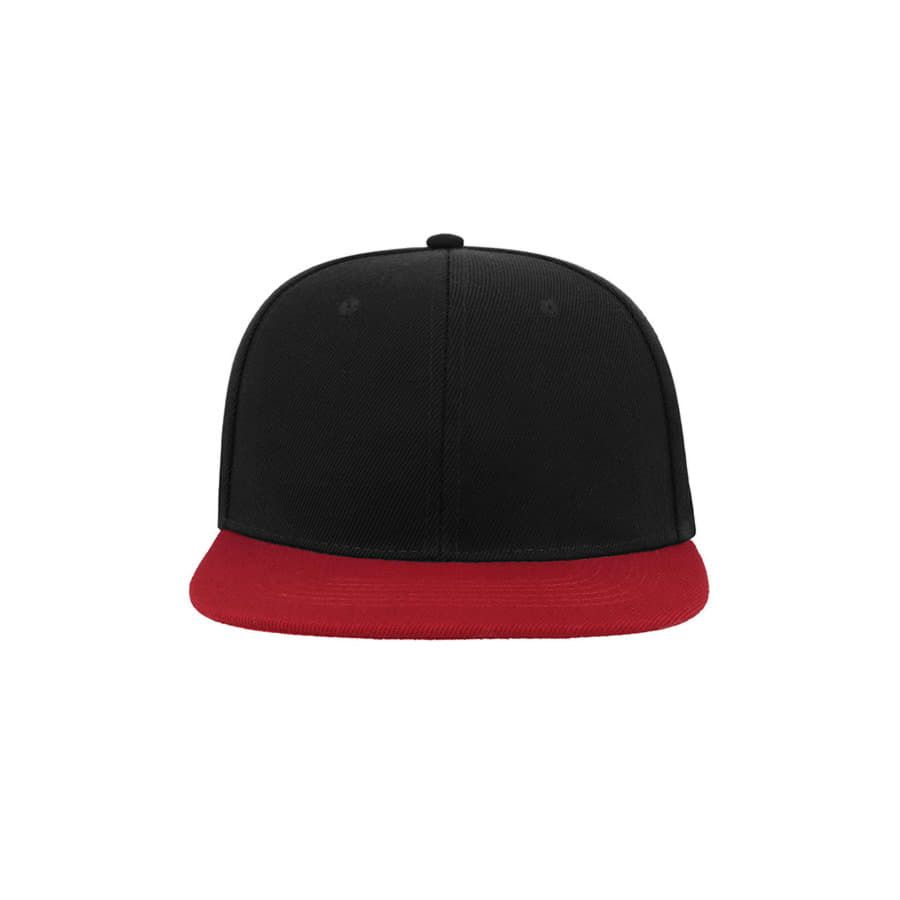 Бейсболка SNAP BACK 6 клиньев пластиковая застежка черный красный - фото 5