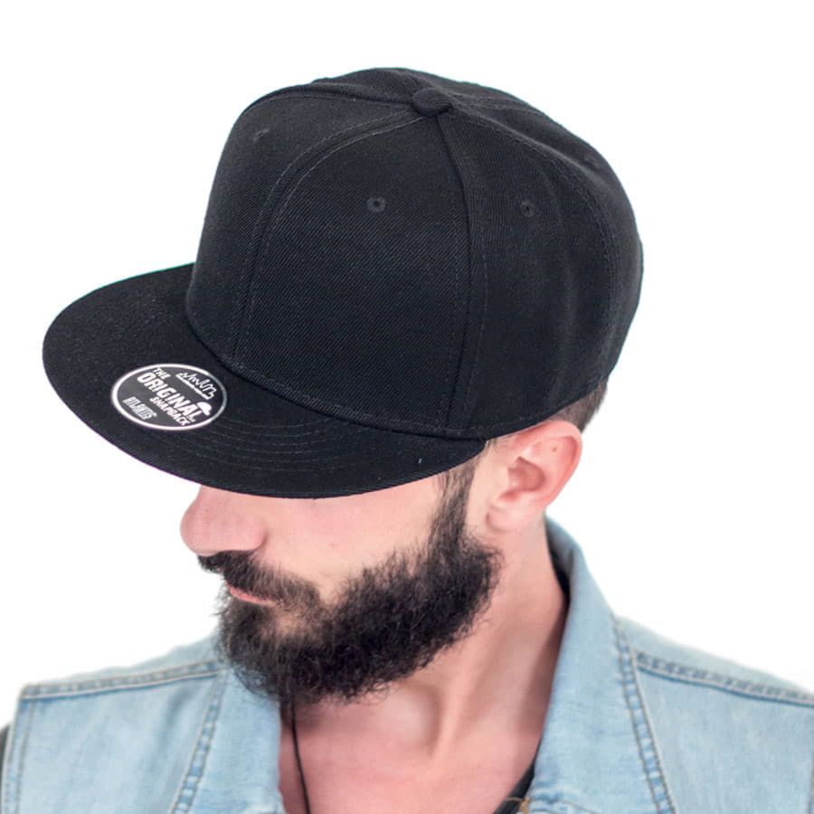 Бейсболка SNAP BACK 6 клиньев пластиковая застежка черный серый - фото 2