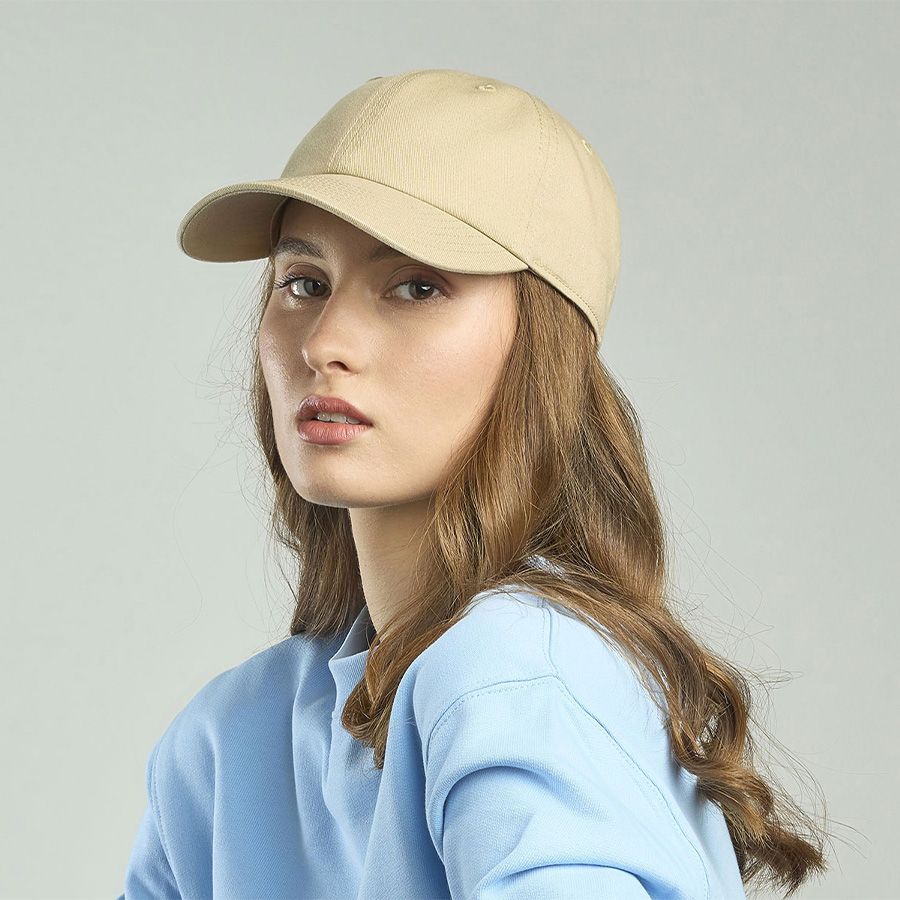 Бейсболка DAD HAT-S 6 клиньев металлическая застежка бежевый - фото 5