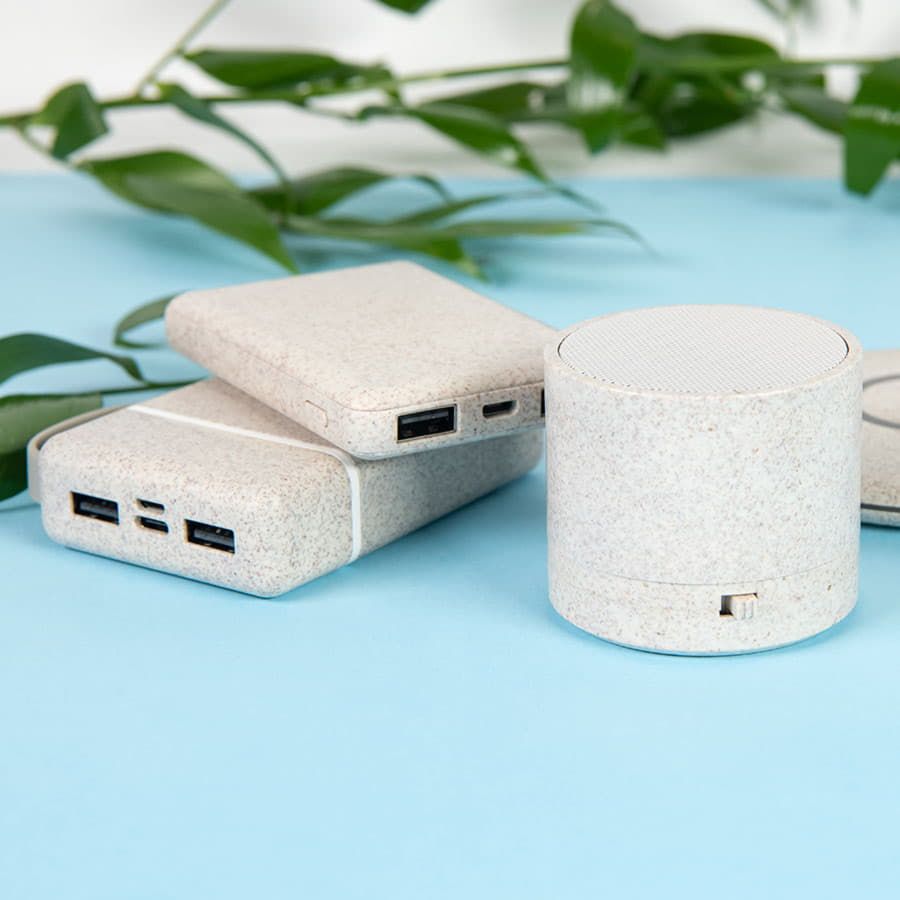 Универсальный аккумулятор WHEAT POWER 10 10000 mAh пластик с пшеничным волокном натуральный - фото 3