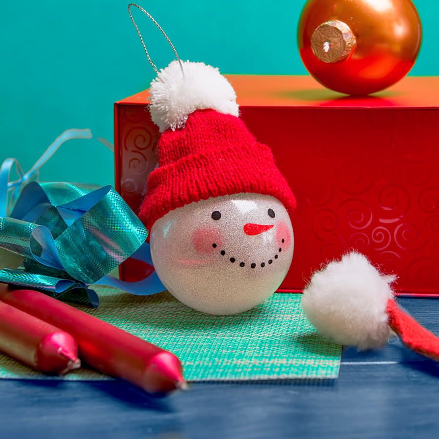 Шар новогодний SNOWMAN ярко-красный - фото 4