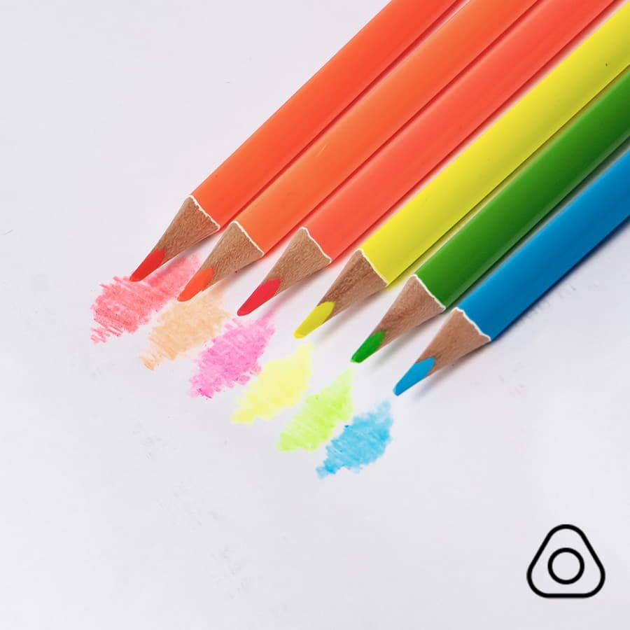 Цветные карандаши NEON 6 цветов бежевый - фото 5
