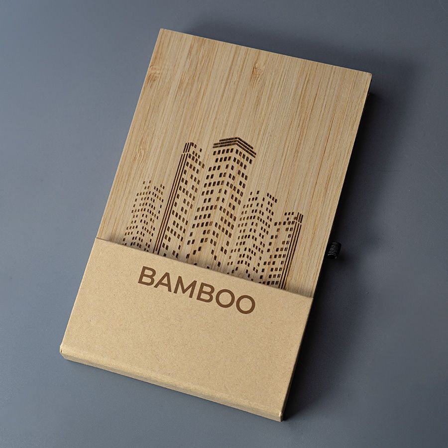 Блокнот BAMBOO размер 10 х15 с подставкой для телефона и набором стикеров бежевый - фото 5