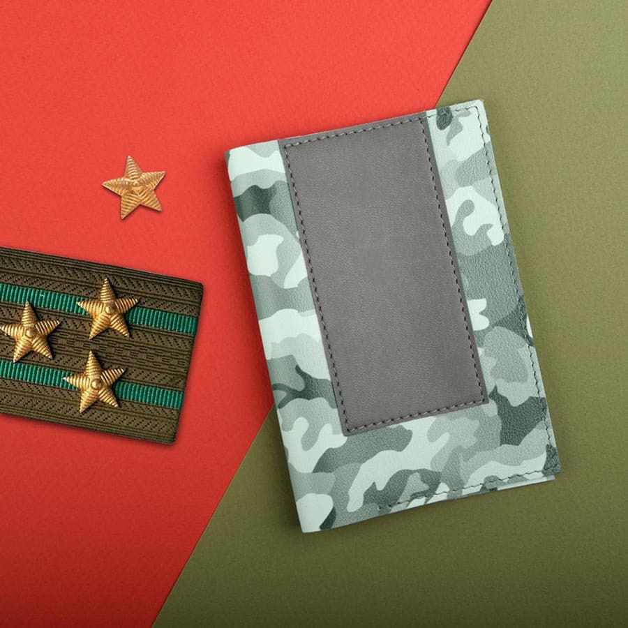 Обложка для паспорта MILITARY серый белый - фото 4