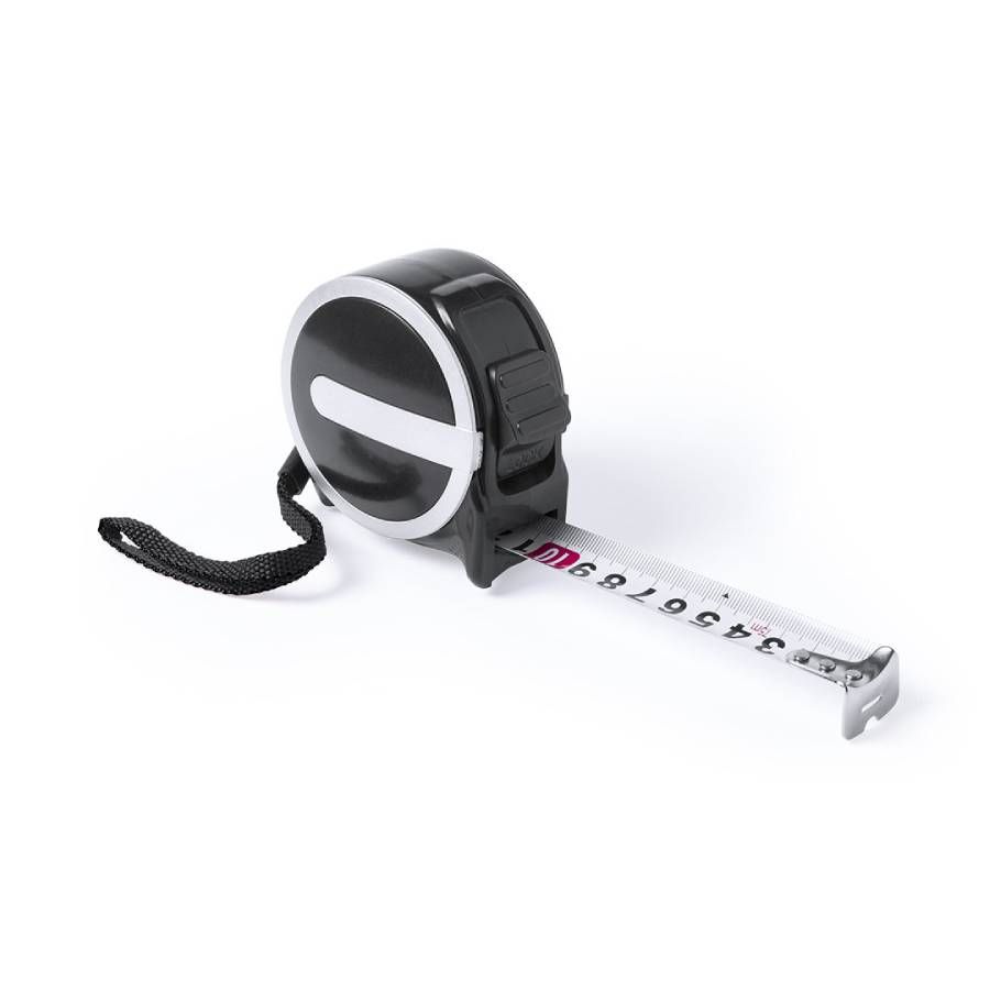 Рулетка LUKOM с металлическим клипом, 7,5 м, черная