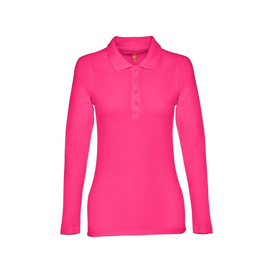Рубашка-поло женская BERN WOMEN 210 с длинным рукавом красный 2XL - фото 9