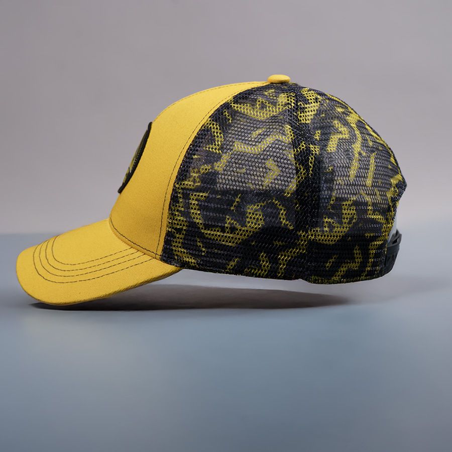 Образец бейсболка CUSTOM MERCH 6 клиньев пластиковая застёжка черный желтый 58 см - фото 3