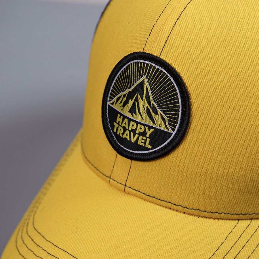 Образец бейсболка CUSTOM MERCH 6 клиньев пластиковая застёжка черный желтый 58 см - фото 5