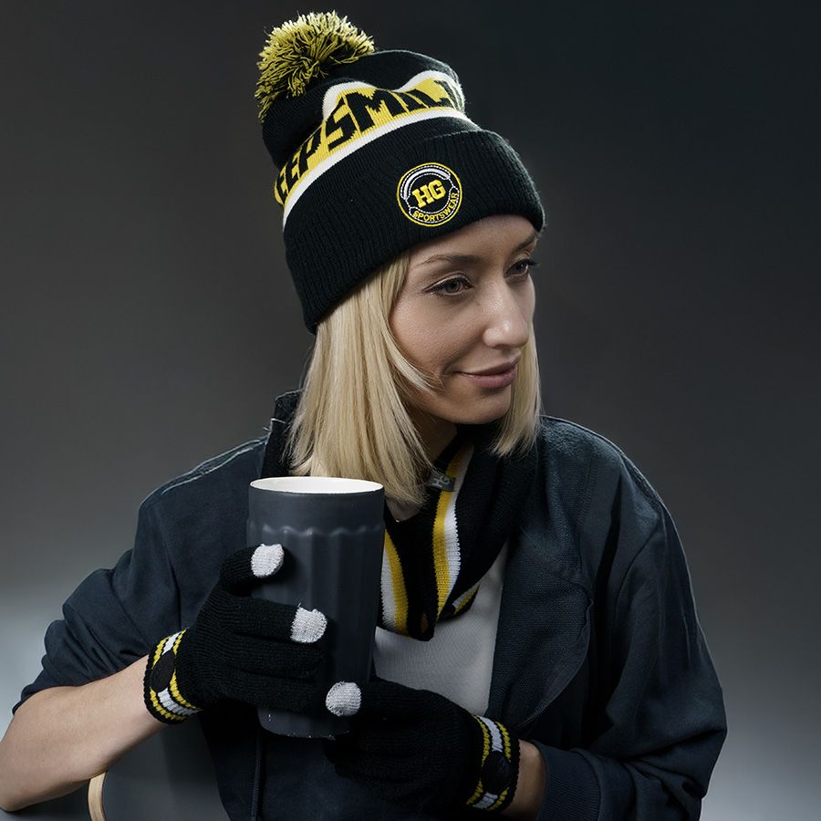 Образец вязанный снуд CUSTOM MERCH 100% аркил черный желтый - фото 2