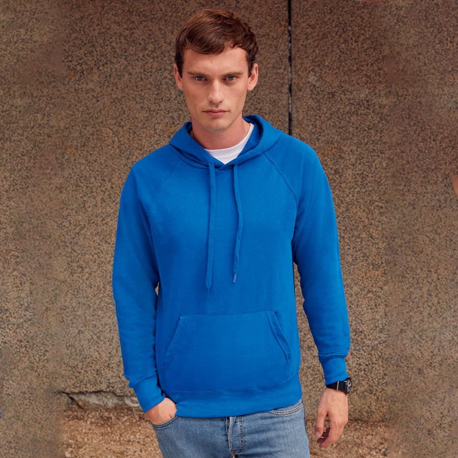 Толстовка без начеса LIGHTWEIGHT HOODED SWEAT 240 синий 2XL - фото 2