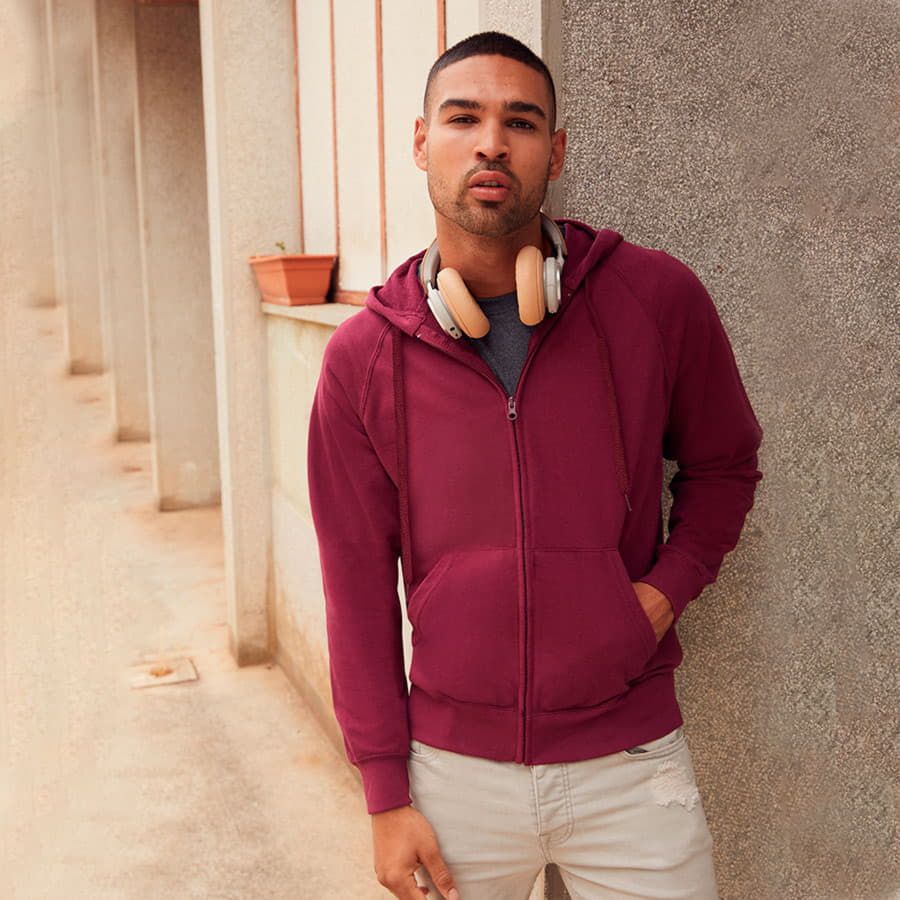 Толстовка без начеса LIGHTWEIGHT HOODED SWEAT JACKET 240 белый 2XL - фото 10