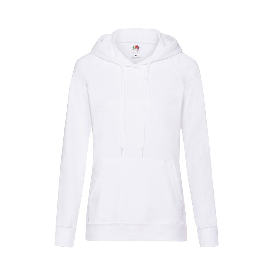 Толстовка женская без начеса LIGHTWEIGH HOODED SWEAT 240 белый XS - фото 1