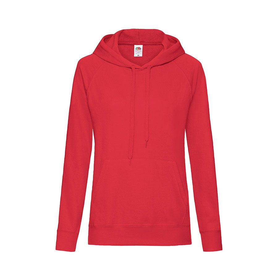 Толстовка женская без начеса LIGHTWEIGH HOODED SWEAT 240 красный L - фото 1
