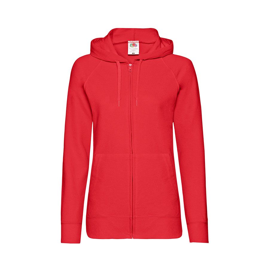 Толстовка женская без начеса LADIES LIGHTWEIGHT HOODED SWEAT 240 красный S - фото 1