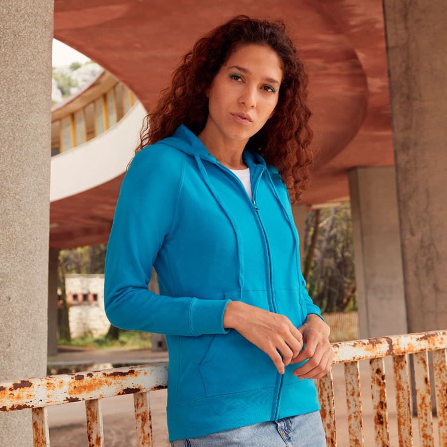 Толстовка женская без начеса LADIES LIGHTWEIGHT HOODED SWEAT 240 красный XL - фото 12