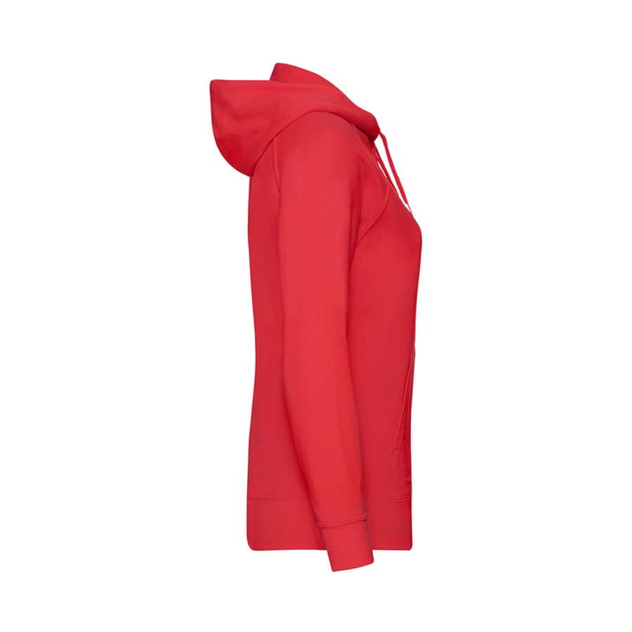 Толстовка женская без начеса LADIES LIGHTWEIGHT HOODED SWEAT 240 красный XS - фото 4