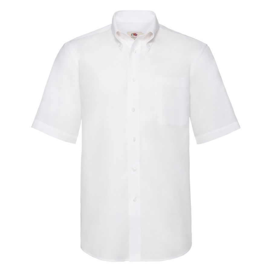 Рубашка мужская SHORT SLEEVE OXFORD SHIRT 130 белый M - фото 1