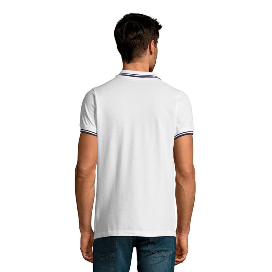 Поло мужское PASADENA MEN 200 белый темно-синий 2XL - фото 3