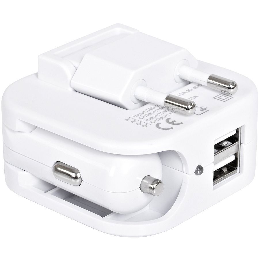 Адаптер с двумя USB-портами для зарядки от сети и от прикуривателя Socket - фото 1