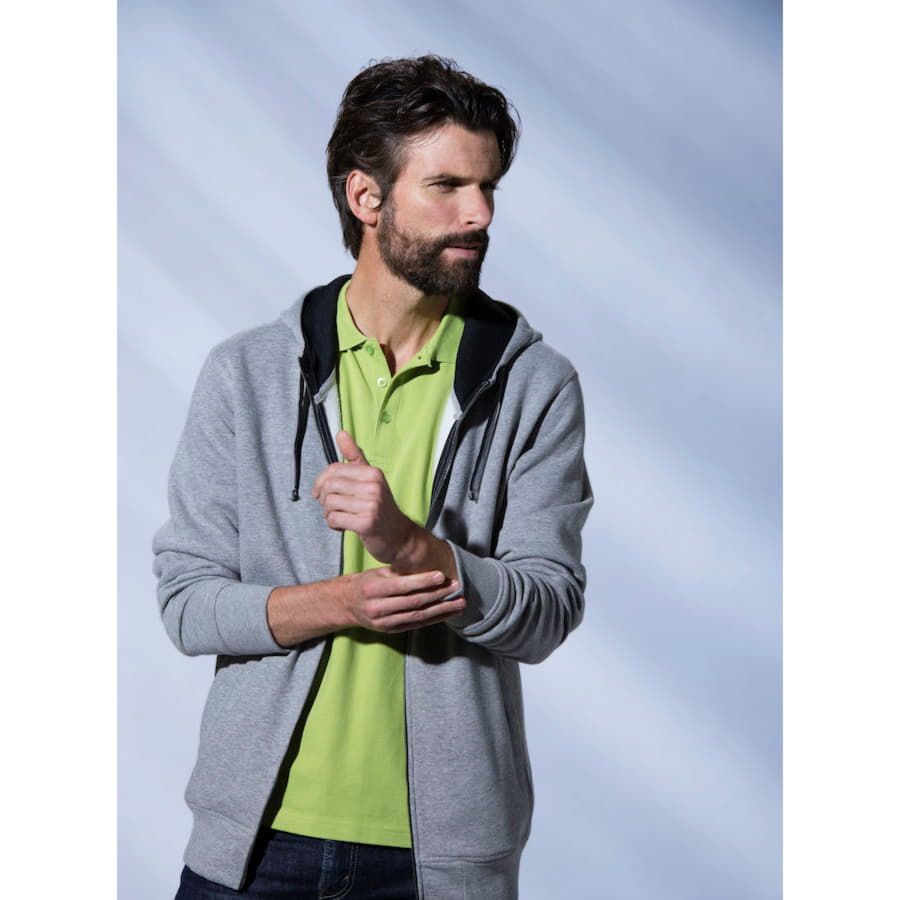 Толстовка мужская CLASSIC HOODY FULL ZIP 300 серый меланж S - фото 2