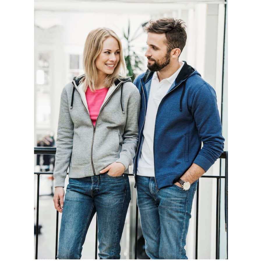 Толстовка женская CLASSIC HOODY FULL ZIP 300 серый меланж XL - фото 3