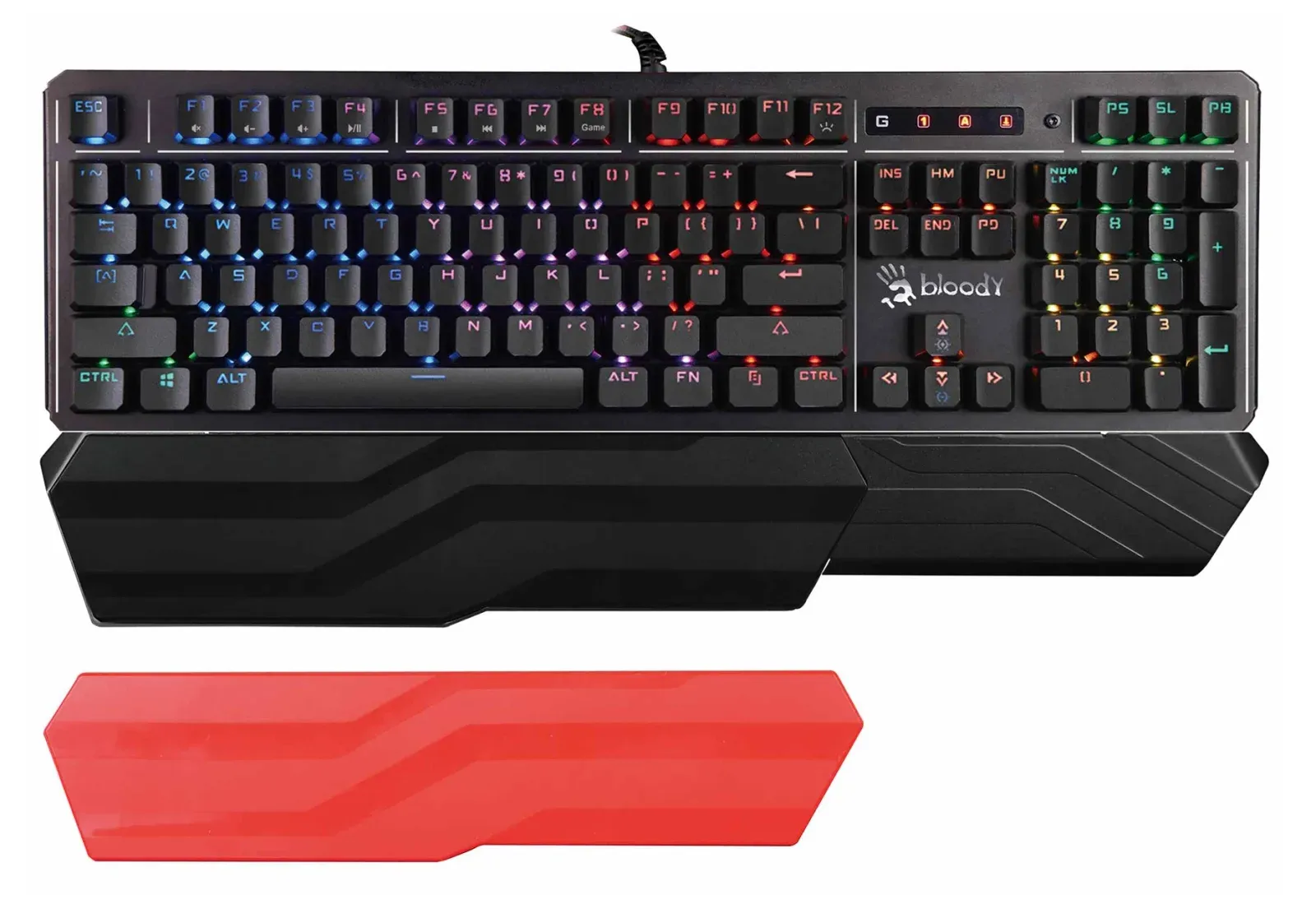 Клавиатура A4Tech B975 механическая черный USB Multimedia for gamer LED подставка для запястий кабель 1.8м