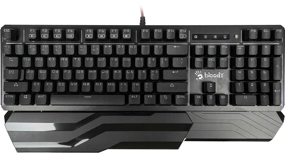 Клавиатура A4Tech B975 механическая черный USB Multimedia for gamer LED подставка для запястий кабель 1.8м - фото 3
