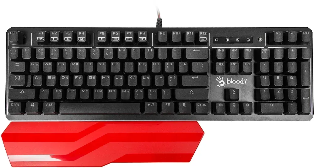 Клавиатура A4Tech B975 механическая черный USB Multimedia for gamer LED подставка для запястий кабель 1.8м - фото 4