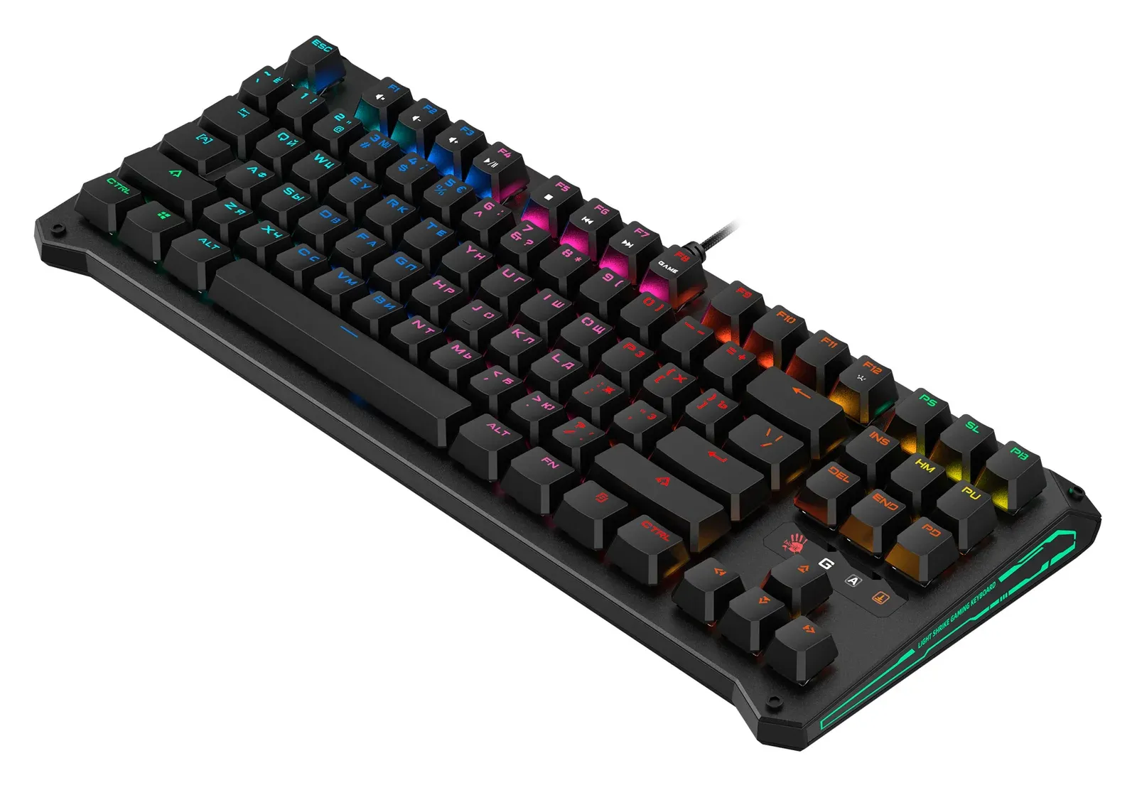 Клавиатура A4Tech B930 механическая черный USB Multimedia for gamer LED кабель 1.8м - фото 1