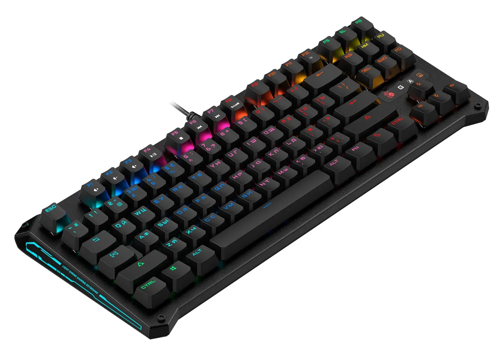 Клавиатура A4Tech B930 механическая черный USB Multimedia for gamer LED кабель 1.8м - фото 2