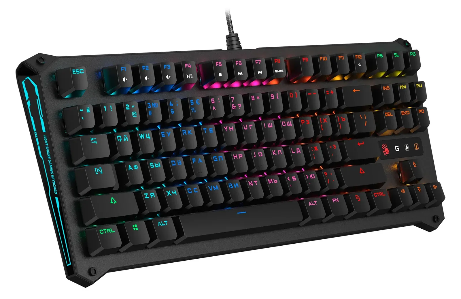 Клавиатура A4Tech B930 механическая черный USB Multimedia for gamer LED кабель 1.8м - фото 4