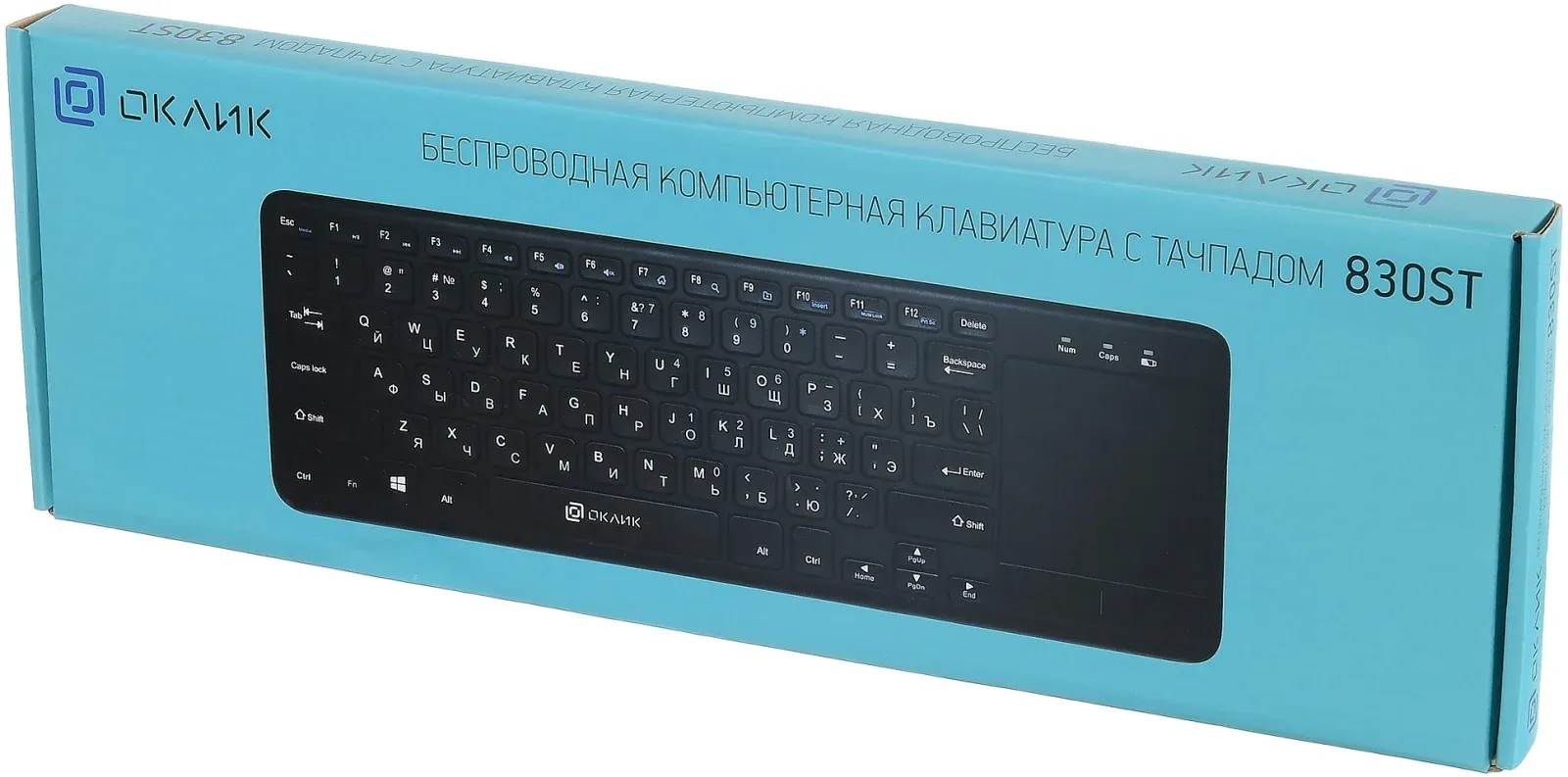 Клавиатура Оклик 830ST черный USB беспроводная slim Multimedia Touch 1011937 - фото 6