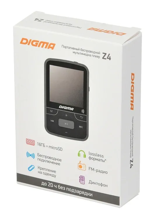 Плеер Hi-Fi Flash Digma Z4 BT 16Gb черный/1.5/FM/microSDHC/clip - фото 8