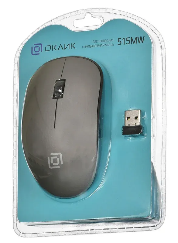 Мышь Оклик 515MW черный/серый оптическая 1200dpi беспров. USB для ноутбука 3but 1018267 - фото 5