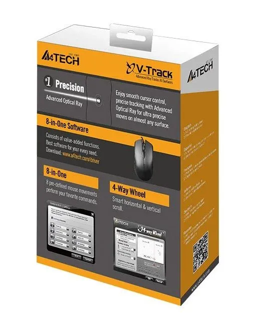 Мышь A4Tech OP-760 черный оптическая 1200dpi USB 3but - фото 2