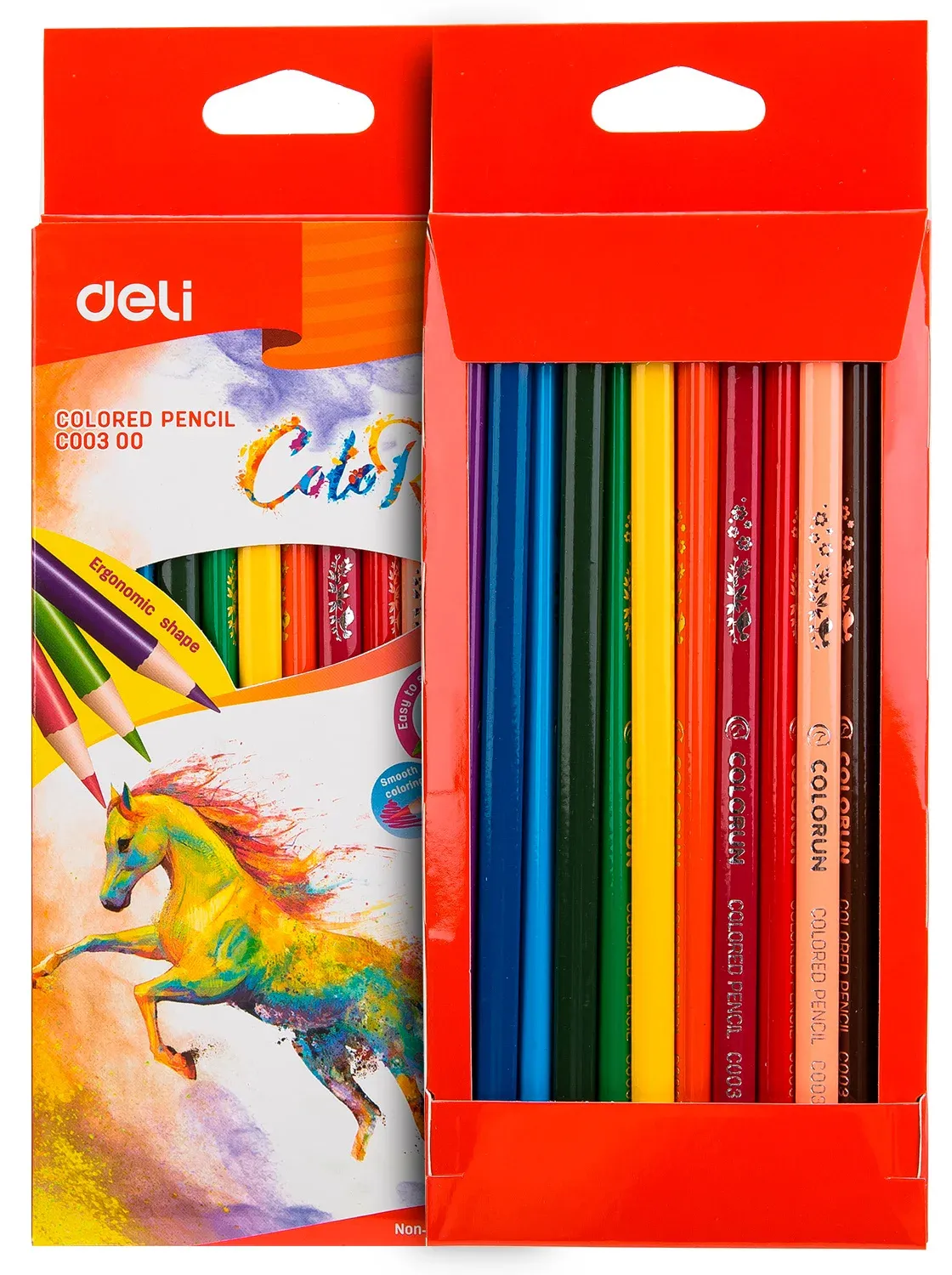 Карандаши цв. Deli EC00300 ColoRun трехгран. тополь 12цв. коробка/европод. - фото 4